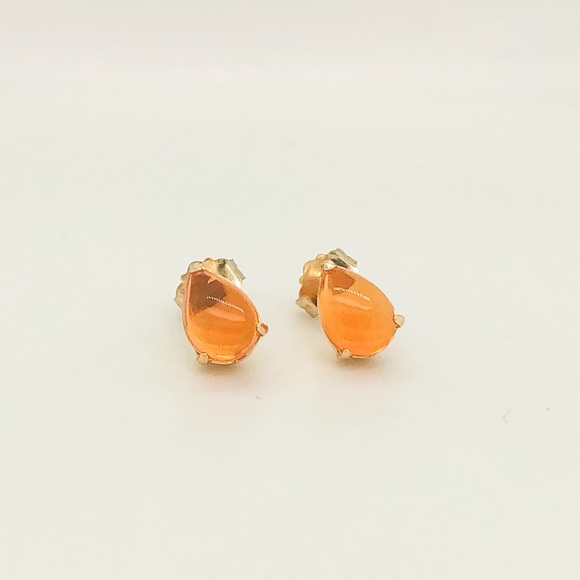 18k yellow gold Mexican Fire Opal Earring
